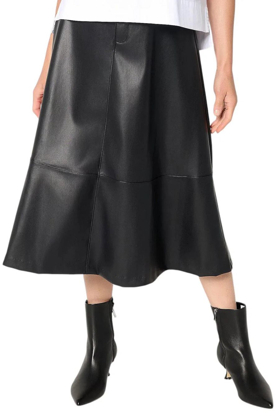 Me by Jennie Garth Mott Faux Leather Skirt Black - Petite